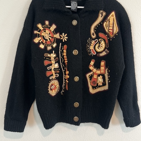 Vintage IB Diffusion Mohair Blend Fuzzy Cardigan Sweater - Picture 3 of 7